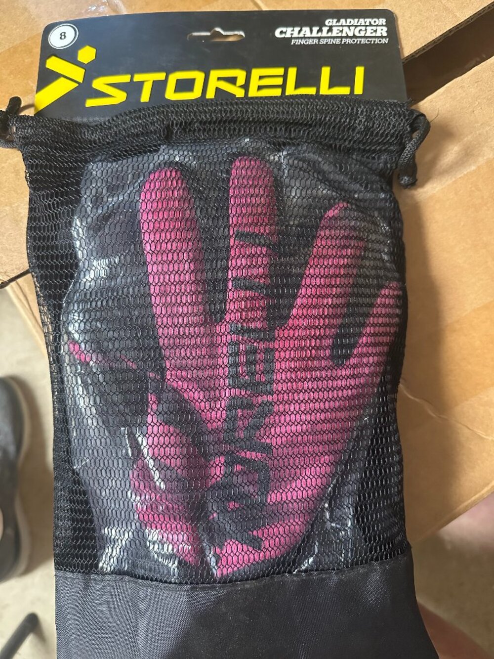 STORELLI CHALLENGER GOALIE GLOVES TIGER PINK  8 NWT
